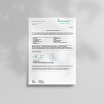 Ein Brief auf AGROLAB LUFA GmbH Briefpapier, in deutscher Sprache, datiert 31.05.2024, mit schwarzer Schrift und drei blauen Unterschriften am unteren Rand. Das Dokument bezieht sich auf Liebscher & Bracht Aktiv+ für 2 Monate veganes Produkt und ist auf einem einfarbigen hellen Hintergrund fotografiert.