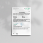 Ein Brief auf deutschem Briefpapier der AGROLAB-Gruppe mit Unterschriften, blauem Stempel und Kontaktinformationen auf hellgrauem Hintergrund weist auf Liebscher & Bracht Osteo Komplex+ für 2 Monate als vegan und umweltfreundlich hin.